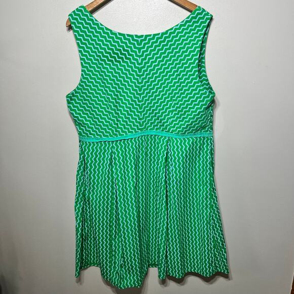 eshakti Dress Custom Green Chevron Stripe Fit and Flare Sleeveless Spring 2X - Picture 6 of 9